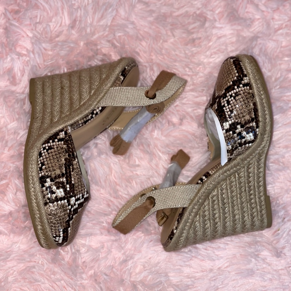 Snake Skin Wedge Espadrilles
